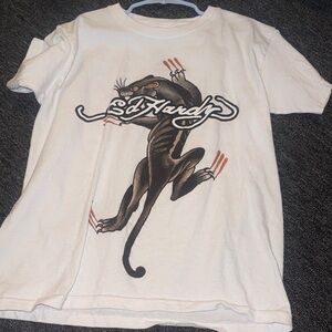 Ed Hardy Kids White Tee with Black Panther Graphic